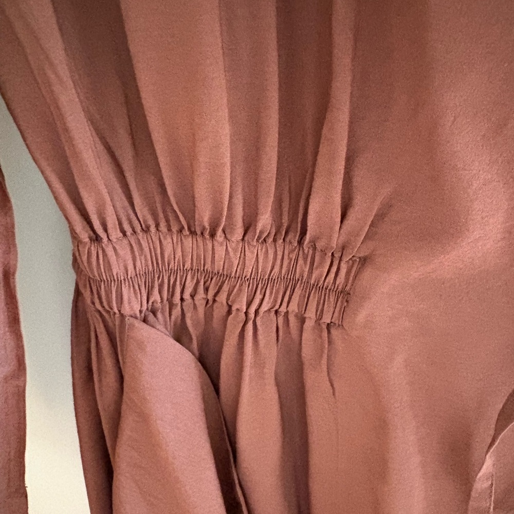Gorgeous Bagutta Wrap Front Long Sleeve Dress in Dark Rose L - Picture 4 of 5
